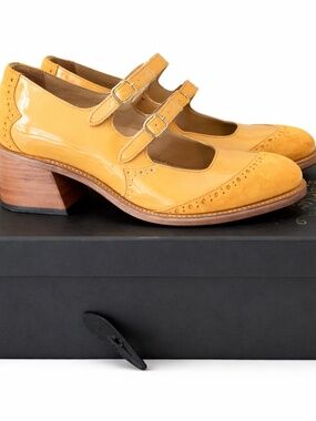 The Office of Angela Scott Mustard Miss Emelie Mary Jane Heels Size 41